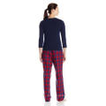 Algodão Top e Plush Pant Pajama Set com Gift Packing